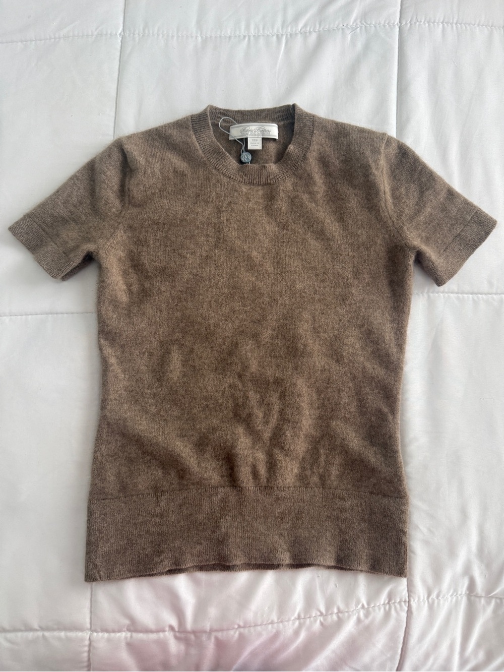 Brooks Brothers Italian-Spun Cashmere Crewneck Sweater in Brown